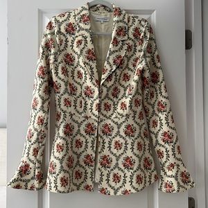 We Wore What Peplum Blazer in Victorian Floral